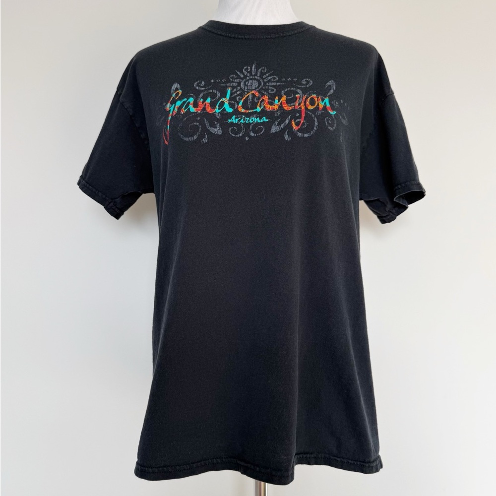 Grand Canyon Arizona T-Shirt Mens Size Large Black Turquoise Orange